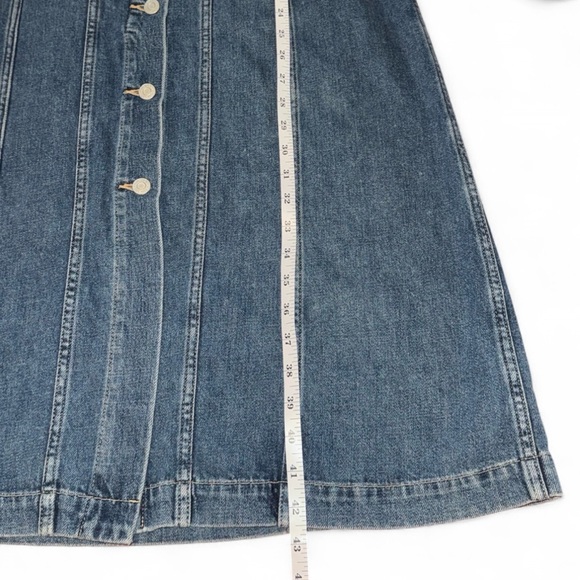 Gap 1969 Long Denim Button-Front Dress | Medium Wash | Size Medium - Picture 3 of 3